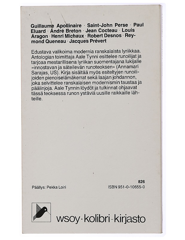 Tulisen järjen aika : kymmenen modernia ranskalaista lyyrikkoa - Kaunokirjallisuus - 10105434488 - 1