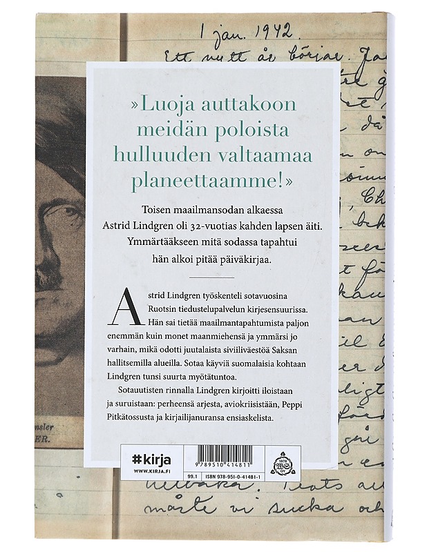 Sotapäiväkirjat 1939-1945 - Lindgren, Astrid - Elämäkerrat ja muistelmat - 10105434690 - 1