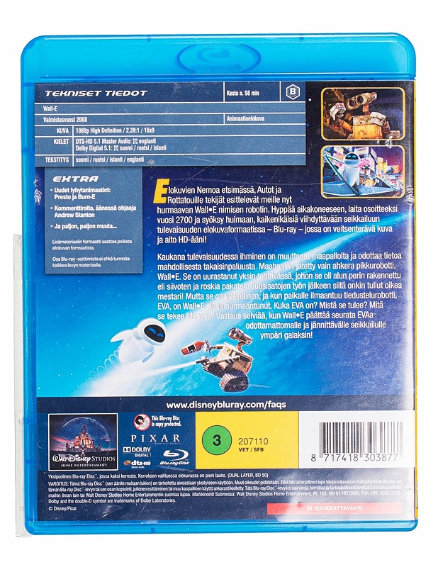 Wall-E - Blu-Ray - Blu-ray-levyt - 10105434816 - 1