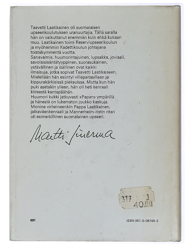 Taavetti Laatikainen: Legenda jo eläessään - Martti Sinerma - Elämäkerrat ja muistelmat - 10105434874 - 1