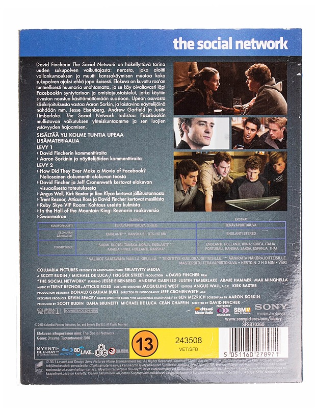 The Social Network - Blu-Ray - Blu-ray-levyt - 10105434879 - 1