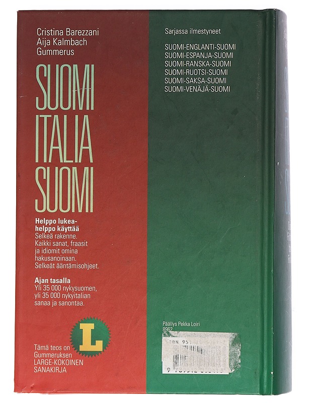 Cristina Barezzani : Suomi-italia-suomi = Dizionario finlandese-italiano-finlandese - Tietokirjat - 10105434964 - 1