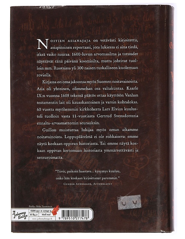 Noitien asianajaja - Guillou, Jan - Historiakirjat - 10105435012 - 1