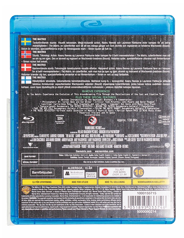 The Matrix - Blu-Ray - Blu-ray-levyt - 10105435117 - 1