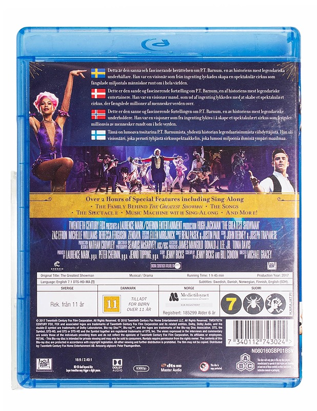 The Greatest Showman - Blu-Ray - Blu-ray-levyt - 10105435122 - 1
