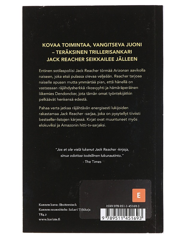 Pahaa verta - Child, Lee - Jännitys ja dekkarit - 10105435128 - 1