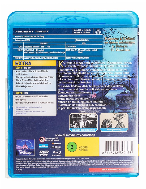 Kaunotar Ja Kulkuri - Blu-Ray + DVD - DVD-elokuvat - 10105435141 - 1