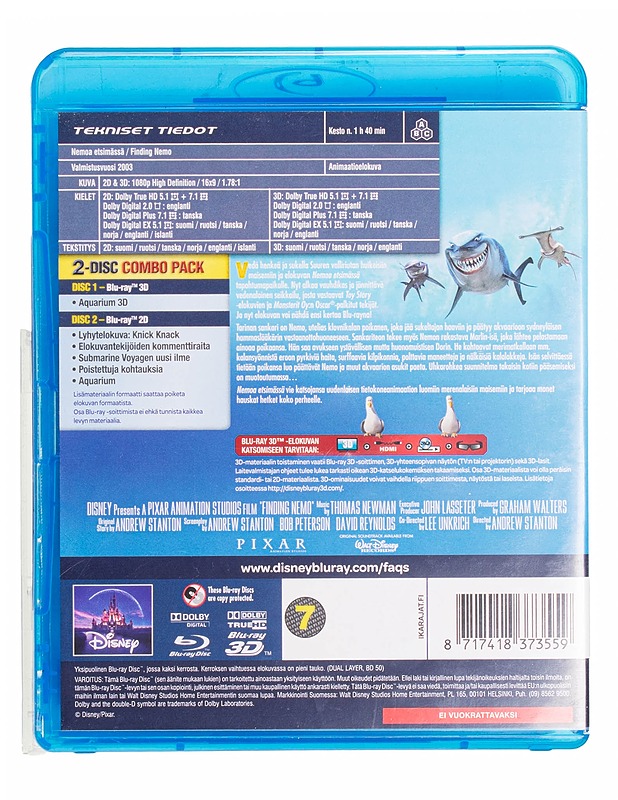 Nemoa Etsimässä - Blu-Ray - Blu-ray-levyt - 10105435152 - 1