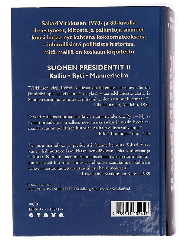 Suomen presidentit II : Kallio, Ryti, Mannerheim - Virkkunen, Sakari - Elämäkerrat ja muistelmat - 10105435215 - 1