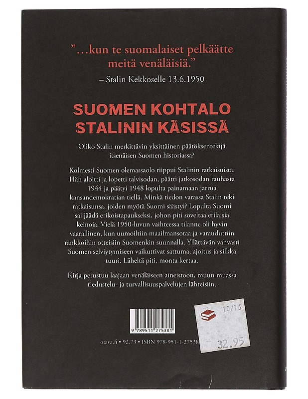 Stalin ja Suomen kohtalo - Kimmo Rentola - Historiakirjat - 10105435253 - 1