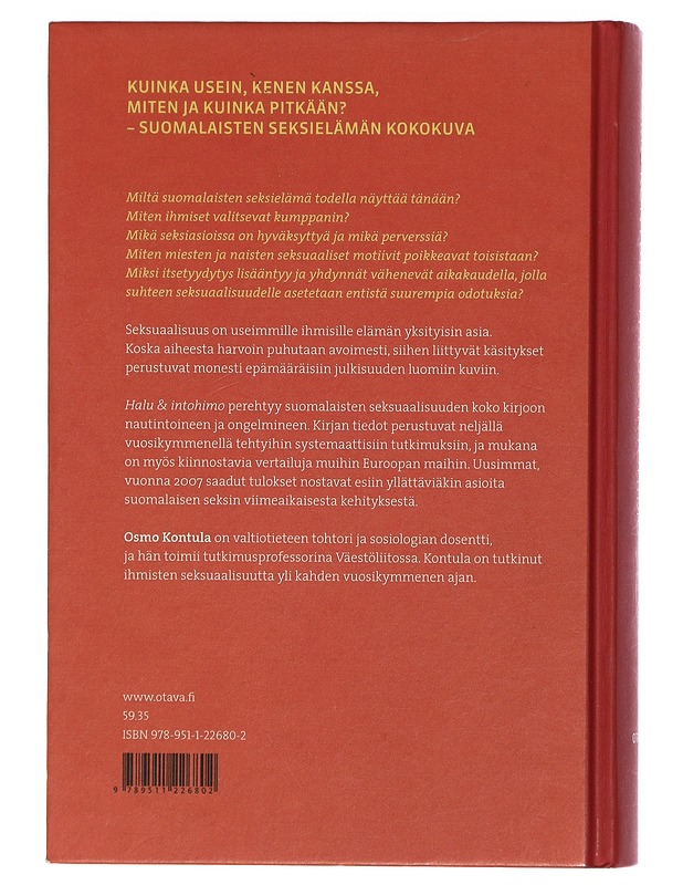 Halu & intohimo : tietoa suomalaisesta seksistä - Kontula, Osmo - Tietokirjat ja oppaat - 10105435390 - 1