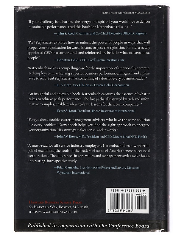 Peak performance : aligning the hearts and minds of your employees - Jon R. Katzenbach - Tietokirjat ja oppaat - 10105435439 - 1
