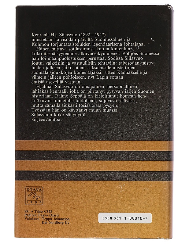Kenraali ja pahat linnut : Hj. Siilasvuo 1892-1947 - Raimo Seppälä - Elämäkerrat ja muistelmat - 10105435477 - 1