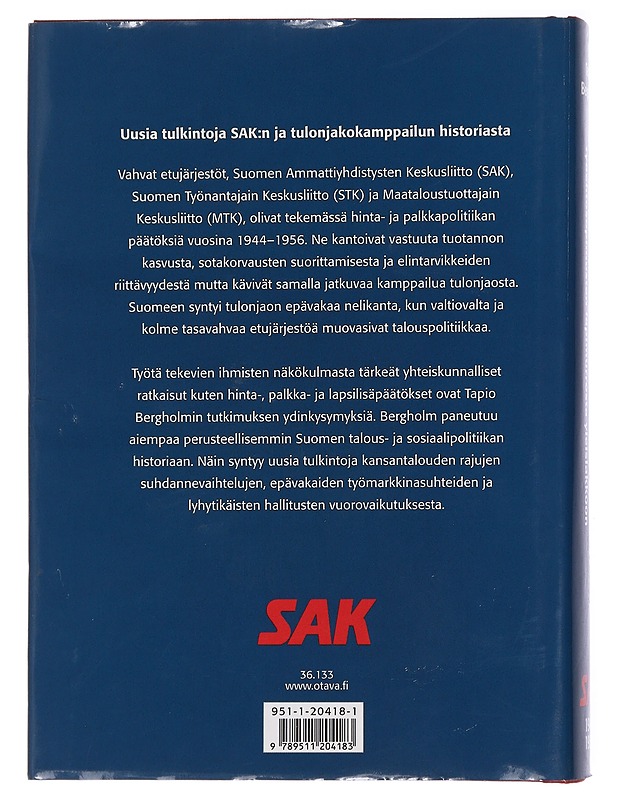 Sopimusyhteiskunnan synty I : Työehtosopimusten läpimurrosta yleislakkoon - Bergholm, Tapio - Historiakirjat - 10105435538 - 1