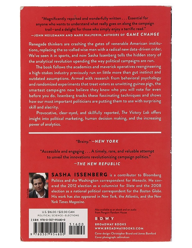 The Victory Lab: The Secret Science of Winning Campaigns - Sasha Issenberg - Tietokirjat ja oppaat - 10105435558 - 1