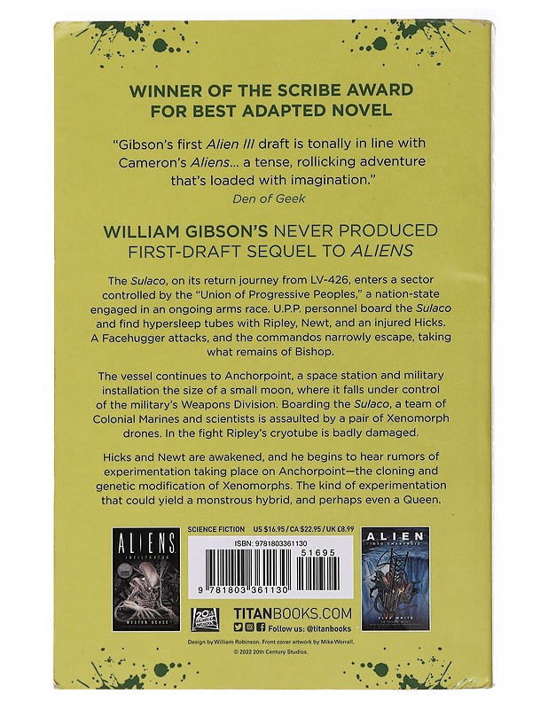 Aliens 3, The Unproduced First-Draft Screenplay by William Gibson - Pat Cadigan - Romaanit ja novellit - 10105435583 - 1