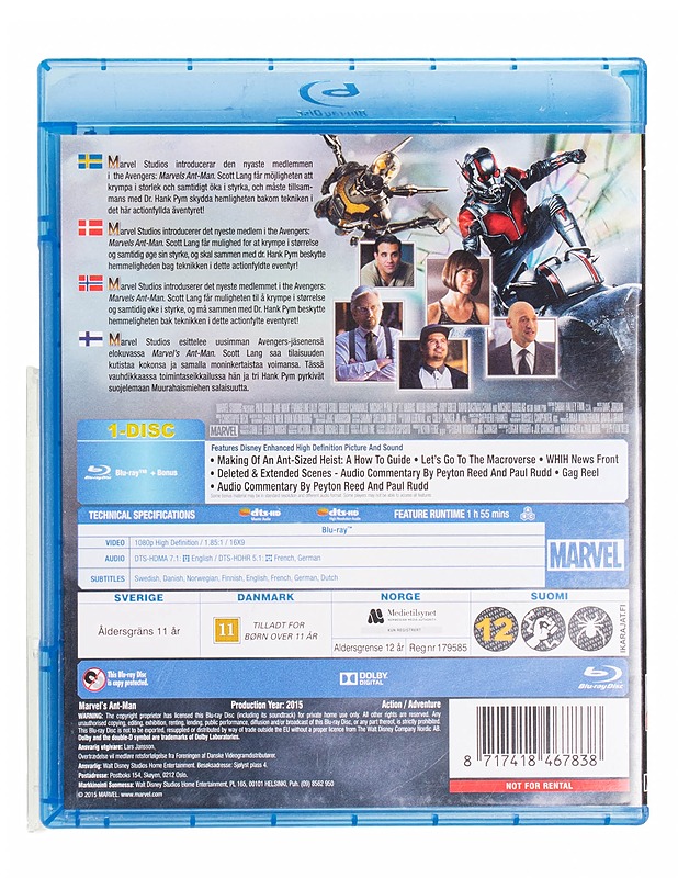Ant-Man - Blu-Ray - Blu-ray-levyt - 10105435587 - 1