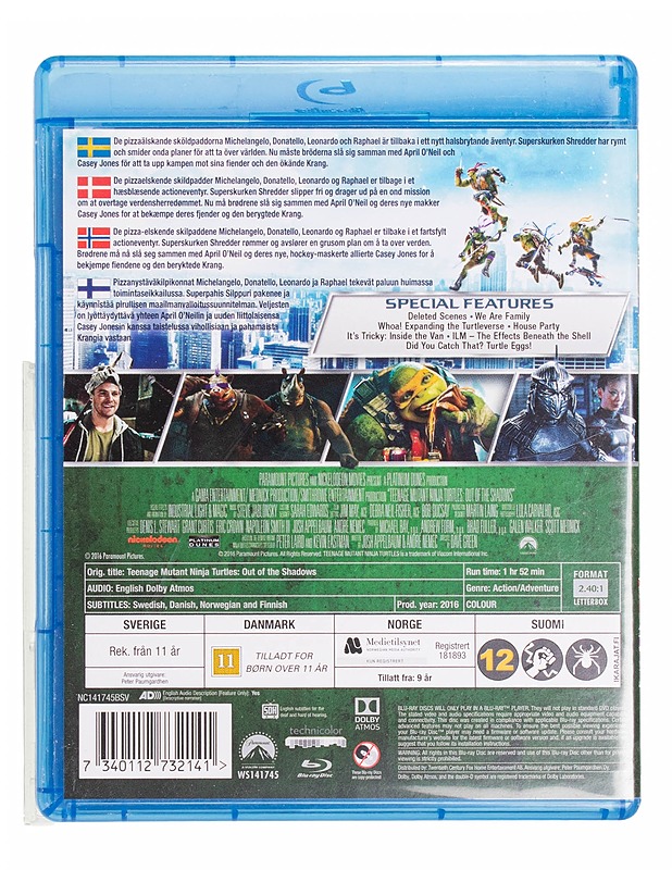 Teenage Mutant Ninja Turtles: Out Of The Shadows  - Blu-Ray - Blu-ray-levyt - 10105435600 - 1