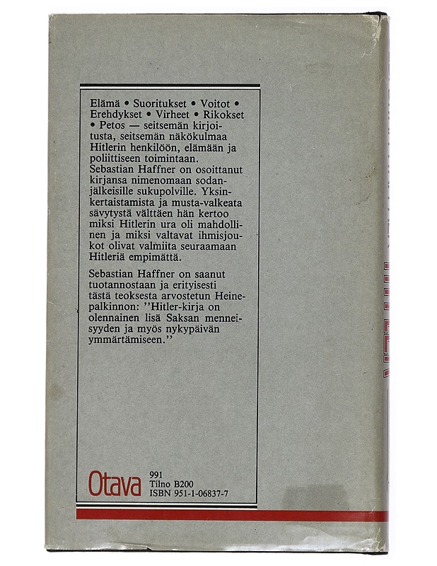 Hitler : reunamerkintöjä - Sebastian Haffner - Elämäkerrat ja muistelmat - 10105435804 - 1