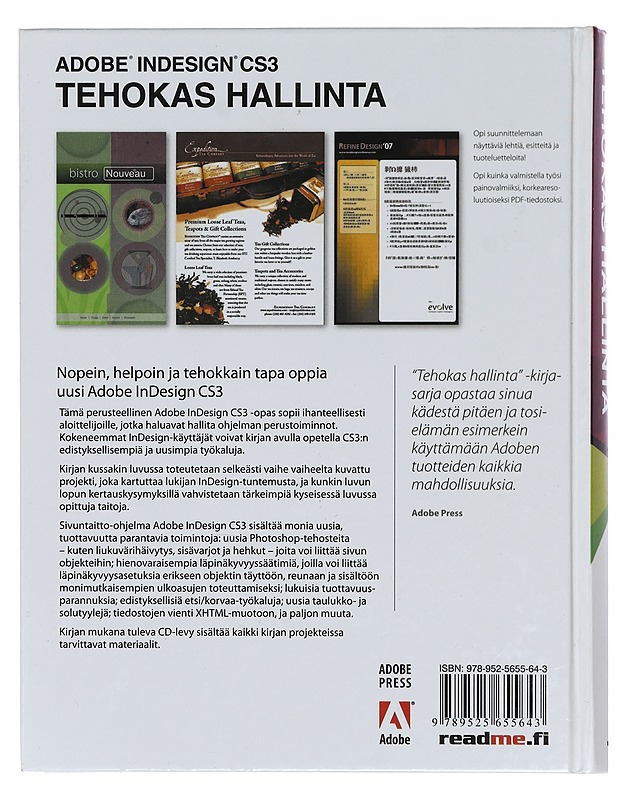 Adobe InDesign CS 3 : tehokas hallinta - Niemi, Marko - Tietokirjat ja oppaat - 10105435842 - 1