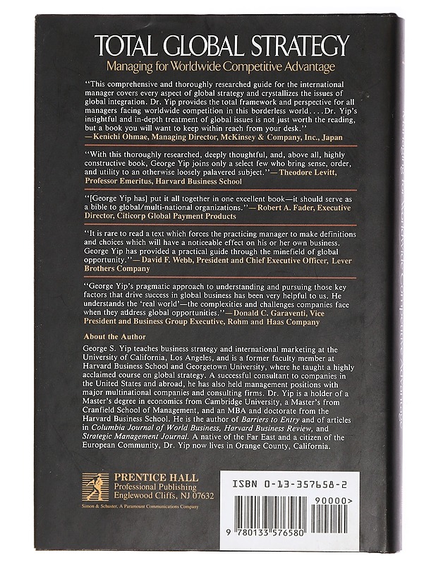 Total global strategy : managing for worldwide competitive advantage - George S. Yip - Tietokirjat ja oppaat - 10105435899 - 1