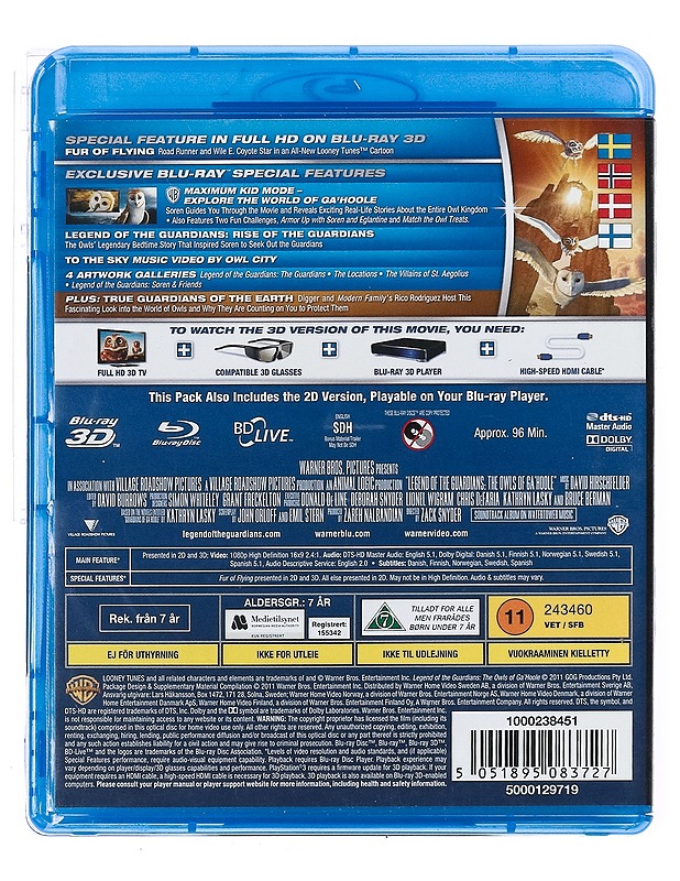 Legend of the Guardians: The Owls of Ga'Hoole - Blu-Ray - Blu-ray-levyt - 10105435915 - 1