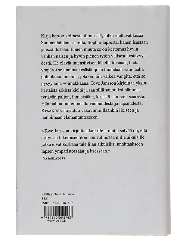 Kesäkirja - Jansson, Tove - Romaanit ja novellit - 10105436005 - 1