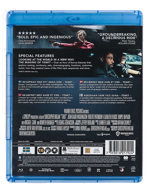 Tenet - Blu-ray - Blu-ray-levyt - 10105436053 - 1