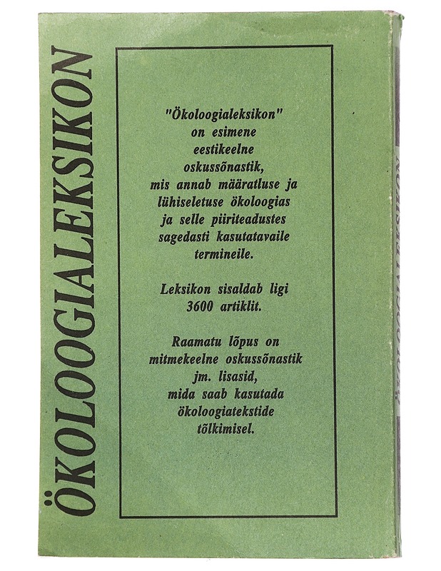 Ökoloogialeksikon : loodusteaduslik oskusso?nastik - Mazing, V. V. - Tietokirjat ja oppaat - 10105436165 - 1