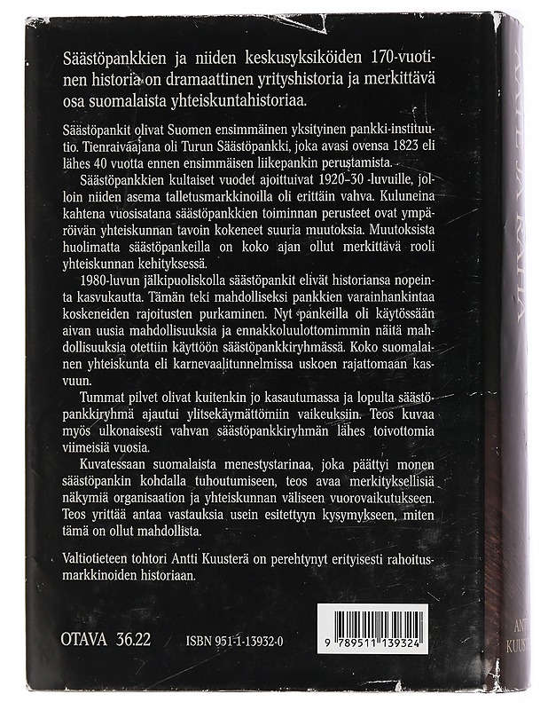 Aate ja raha : säästöpankit suomalaisessa yhteiskunnassa 1822-1994 - Antti Kuusterä - Historiakirjat - 10105436176 - 1