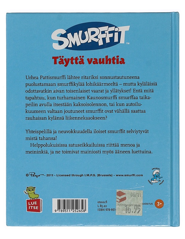 Smurffit : Täyttä vauhtia - Peyo - Lastenkirjat - 10105436236 - 1