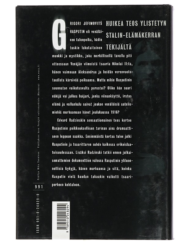 Rasputin - Radzinski, Èdvard - Elämäkerrat ja muistelmat - 10105436376 - 1