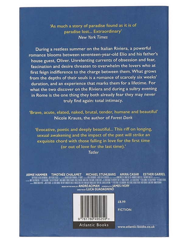 Call me by your name - André Aciman - Romaanit ja novellit - 10105436413 - 1