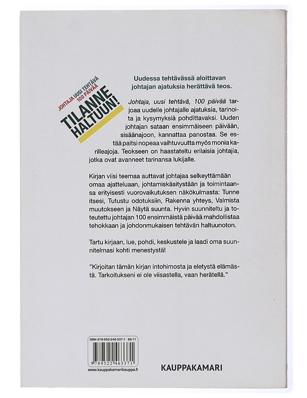 Johtaja, uusi tehtävä, 100 päivää : Tilanne haltuun! - Tiililä, Maarit - Tietokirjat ja oppaat - 10105436426 - 1