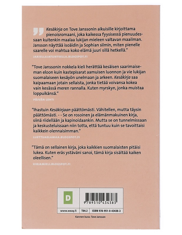 Kesäkirja - Jansson, Tove - Romaanit ja novellit - 10105436552 - 1