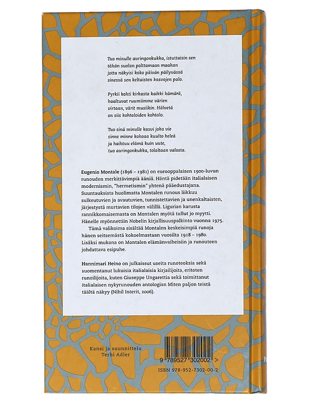 Valitut runot 1918-1980 - Montale, Eugenio - Kaunokirjallisuus - 10105436807 - 1