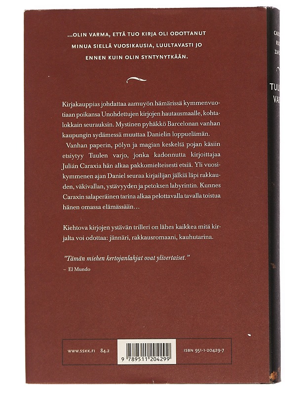 Tuulen varjo - Ruiz Zafón, Carlo - Jännitys ja dekkarit - 10105436821 - 1