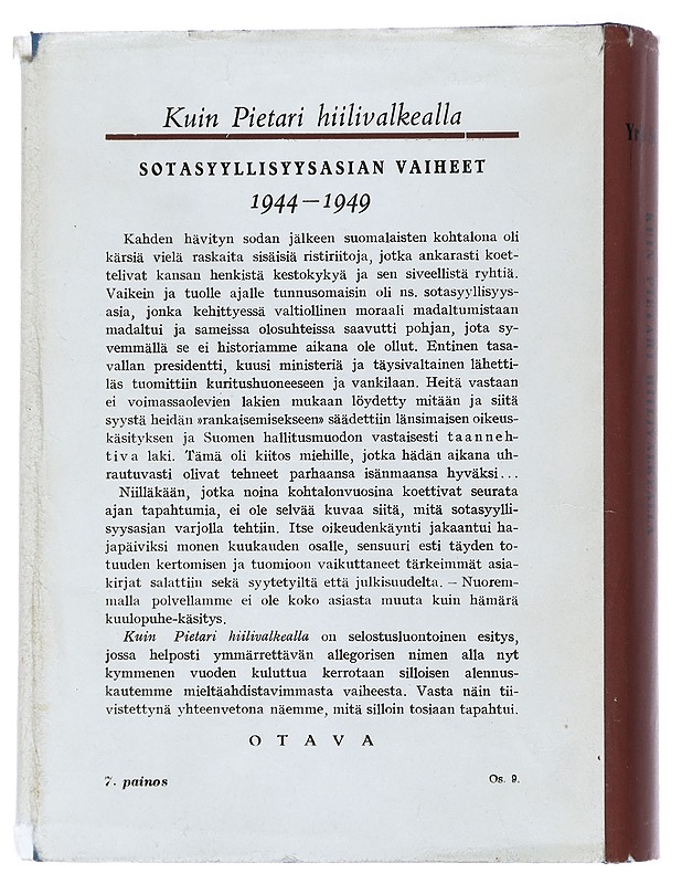 Kuin pietari hiilivalkealla - Yrjö Soini - Historiakirjat - 10105436860 - 1