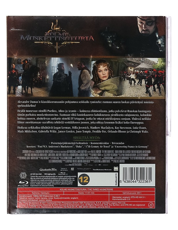 Kolme muskettisoturia - Blu-ray - Blu-ray-levyt - 10105436885 - 1