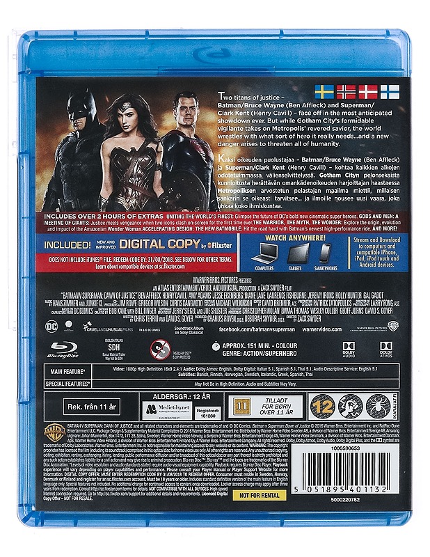 Batman v Superman: Dawn of Justice - Blu-Ray - Blu-ray-levyt - 10105436927 - 1
