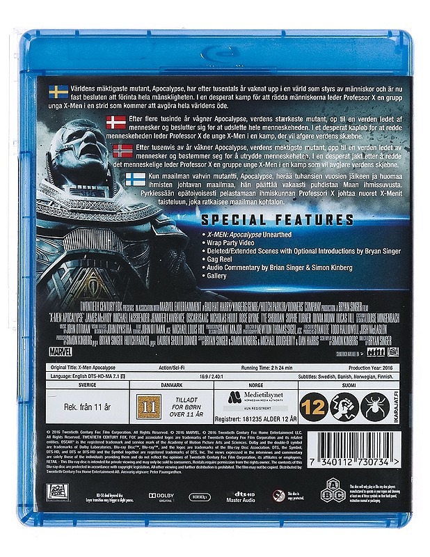 X-Men: Apocalypse - Blu-Ray - Blu-ray-levyt - 10105436933 - 1