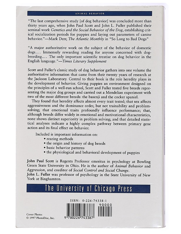 Genetics and the social behavior of the dog - Scott, John Paul - Tietokirjat ja oppaat - 10105436943 - 1