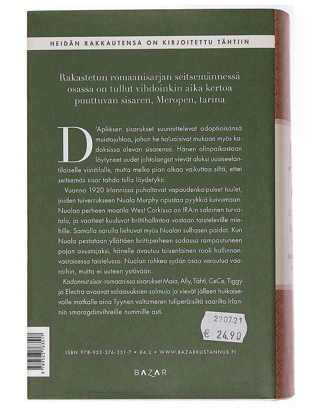 Kadonnut sisar - Riley, Lucinda - Romaanit ja novellit - 10105436945 - 1