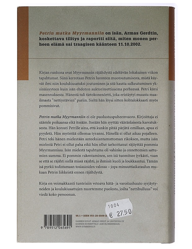 Petrin matka Myyrmanniin - Armas Gerdt - Elämäkerrat ja muistelmat - 10105436947 - 1
