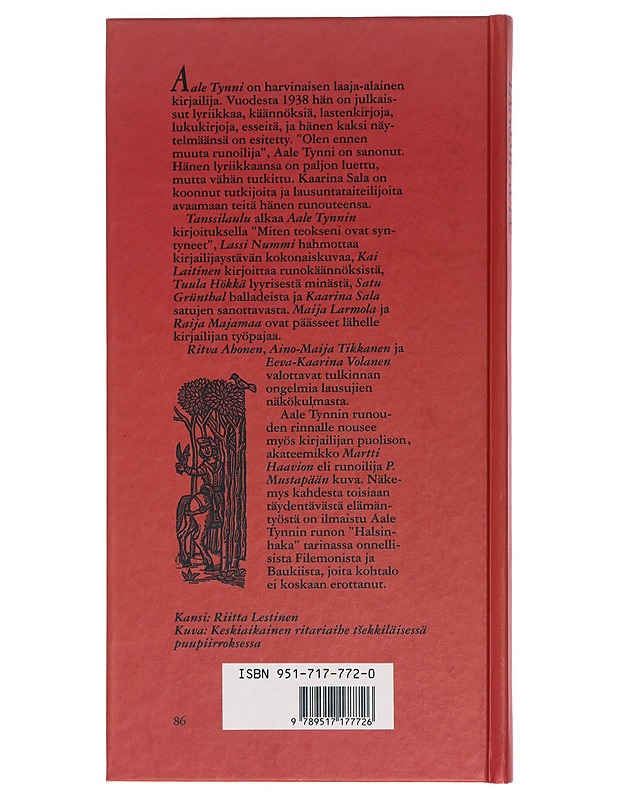 Tanssilaulu : teitä Aale Tynnin runouteen - Sala, Kaarina - Elämäkerrat ja muistelmat - 10105437010 - 1