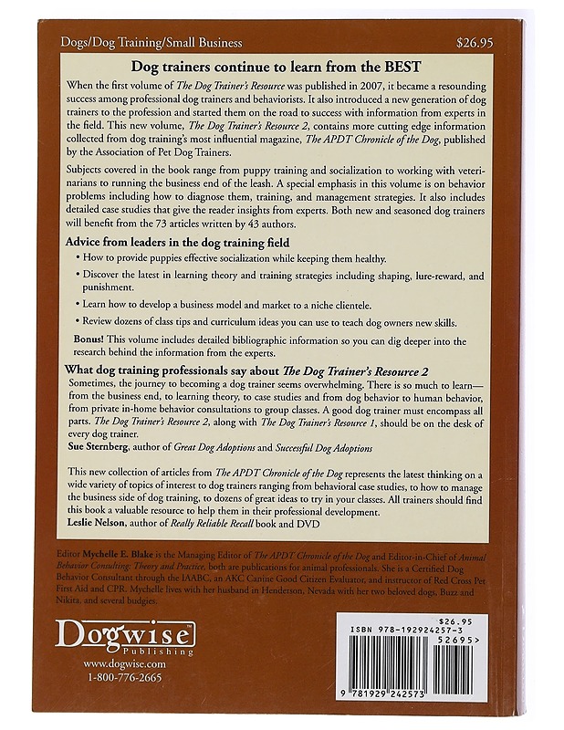 The dog trainer's resource 2 , The ADAT Chronicle of the Dog Collection - Harrastekirjat - 10105437062 - 1