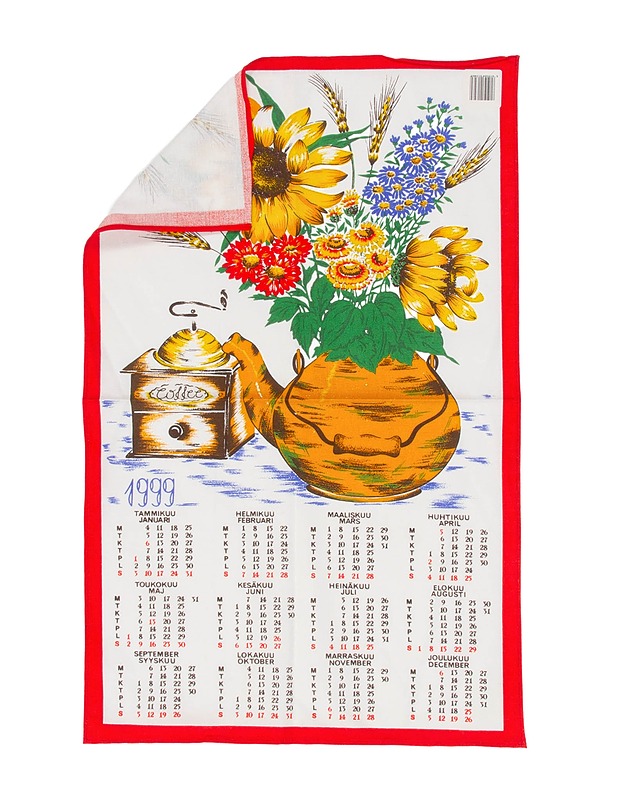 Värikäs kalenteripyyhe v. 1999, 43x69 cm - Pyyhkeet - 10105437147 - 0