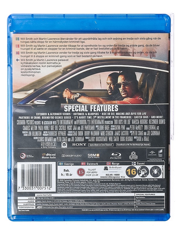 Bad Boys For Life - Blu-Ray - Blu-ray-levyt - 10105437180 - 1