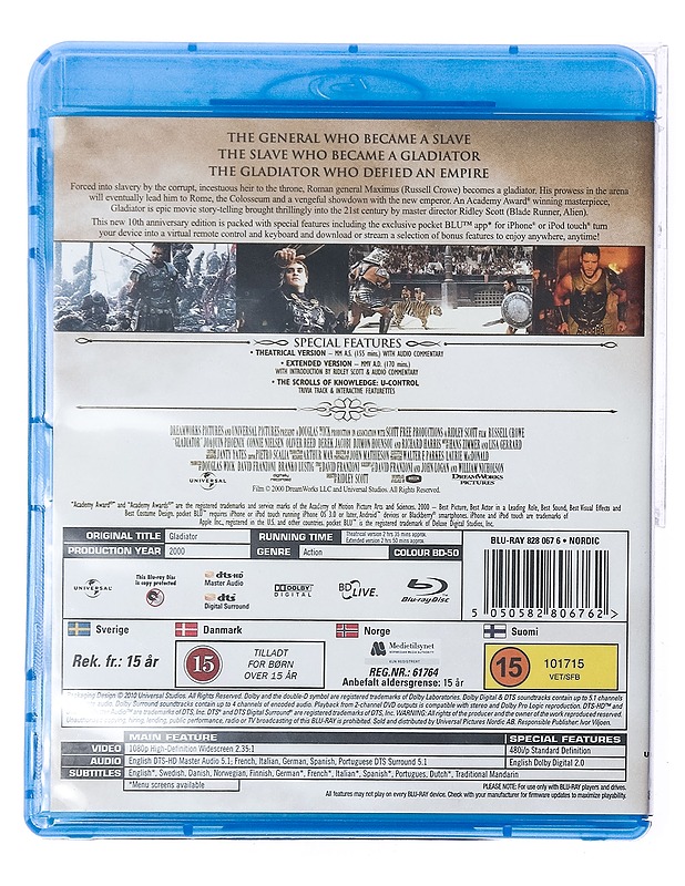 Gladiator - Blu-Ray - Blu-ray-levyt - 10105437181 - 1