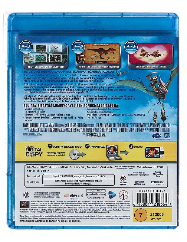 Ice Age 3: Dinosaurusten Aika - Blu-Ray - Blu-ray-levyt - 10105437202 - 1